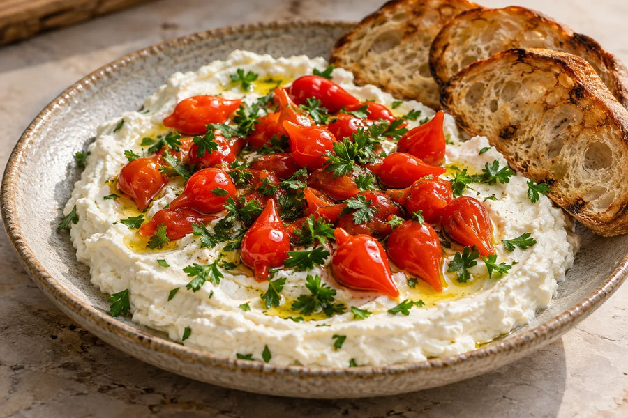 Biquinho Whipped Feta with Lemon and Parsley