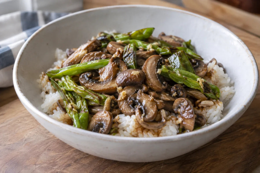 Fushimi Pepper and Mushroom Rice Bowls