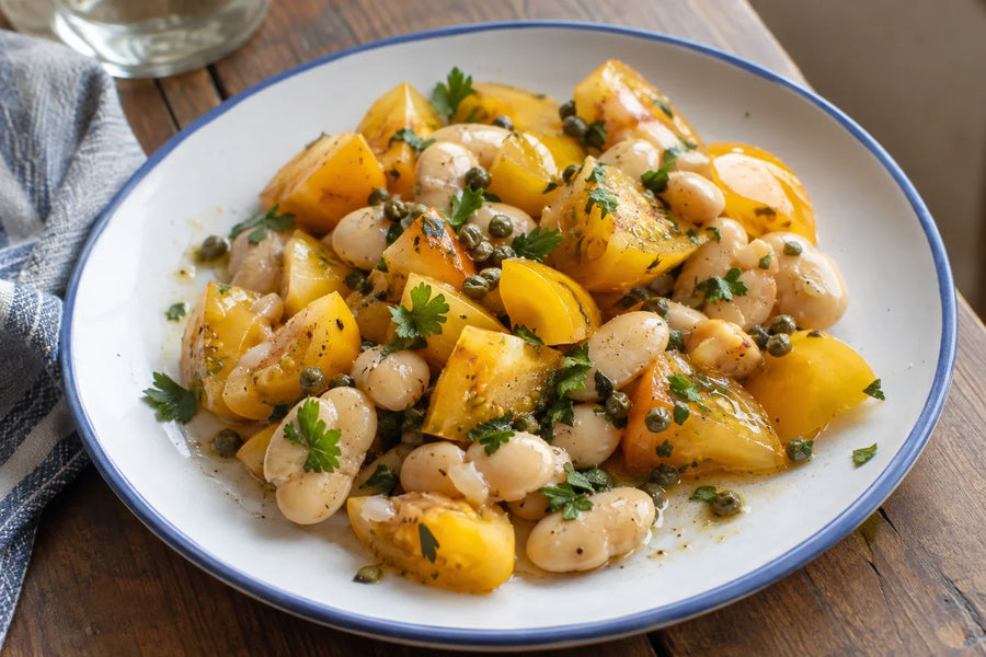 Yellow Tomato and Butter Bean Salad
