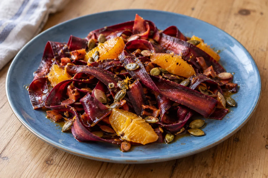 Purple Carrot Ribbon Salad with Orange