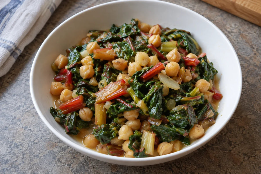 Rainbow Chard and Chickpea Skillet