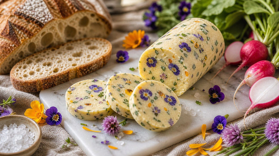 Beurre composé aux fleurs comestibles