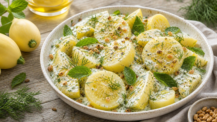 Salade au yaourt, concombre et citron