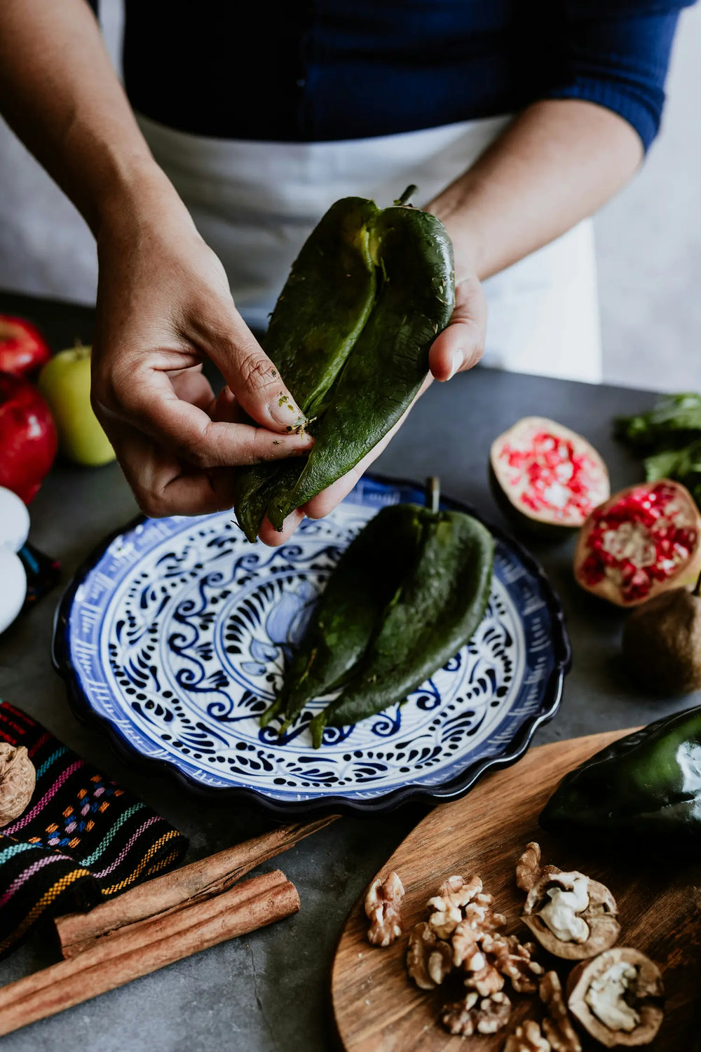 Piments Poblano sur le gril