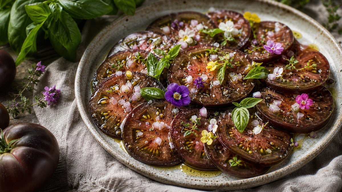 Carpaccio de tomates Black Beauty