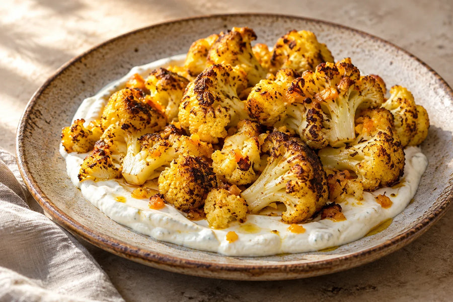 Aji Amarillo Roasted Cauliflower with Yogurt