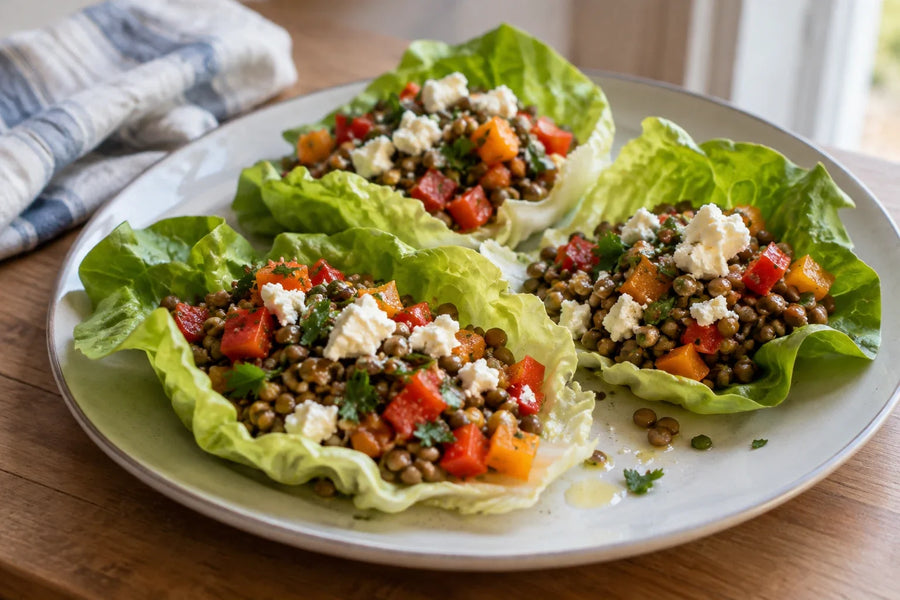 Dragonfly Pepper Lettuce Cups with Lentils