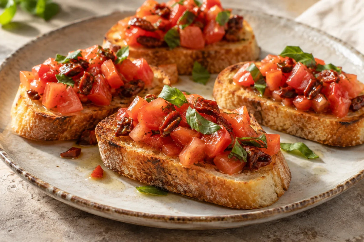 Black Biquinho Tomato Bruschetta