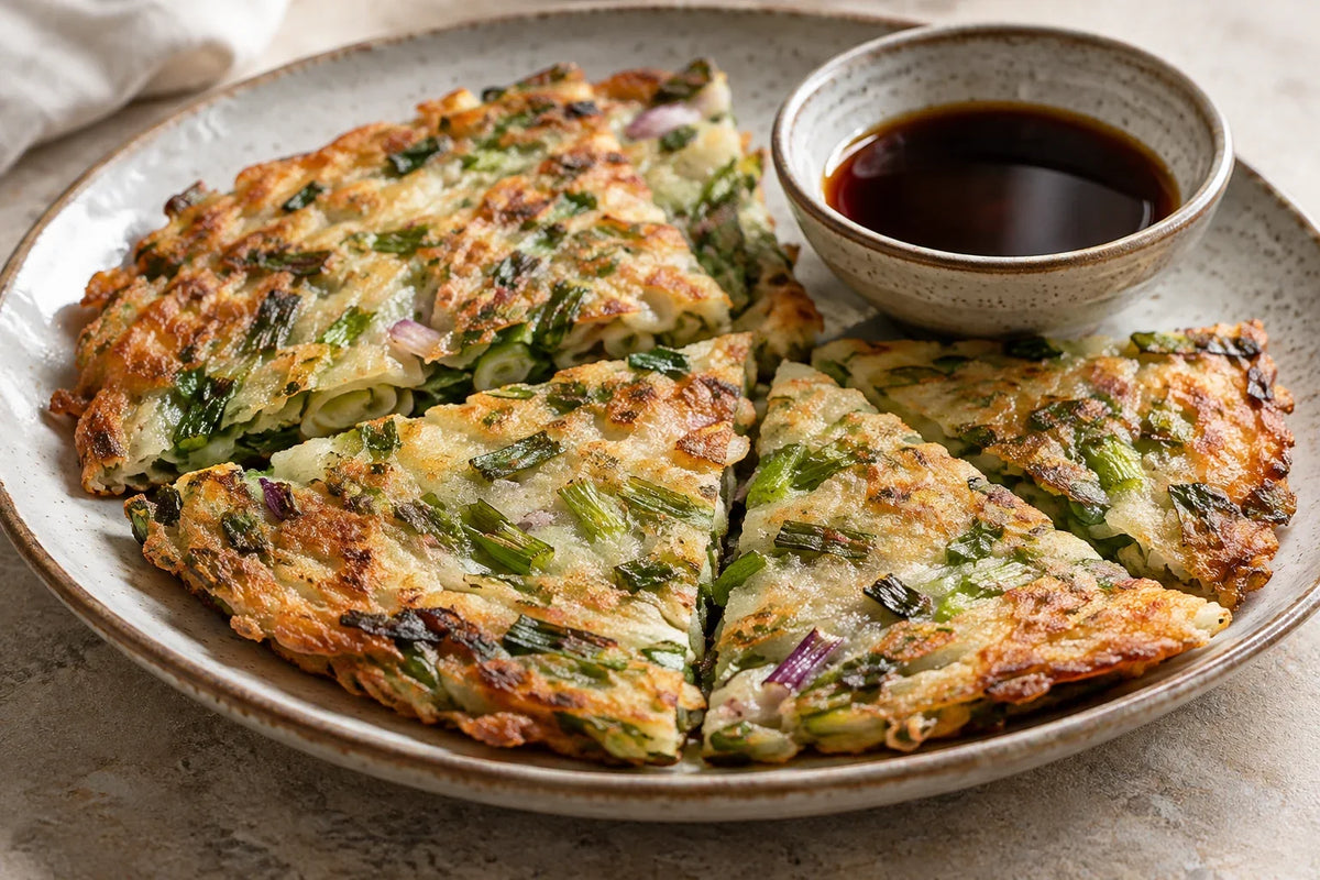 Red Beard Scallion Pancakes with Soy Dip