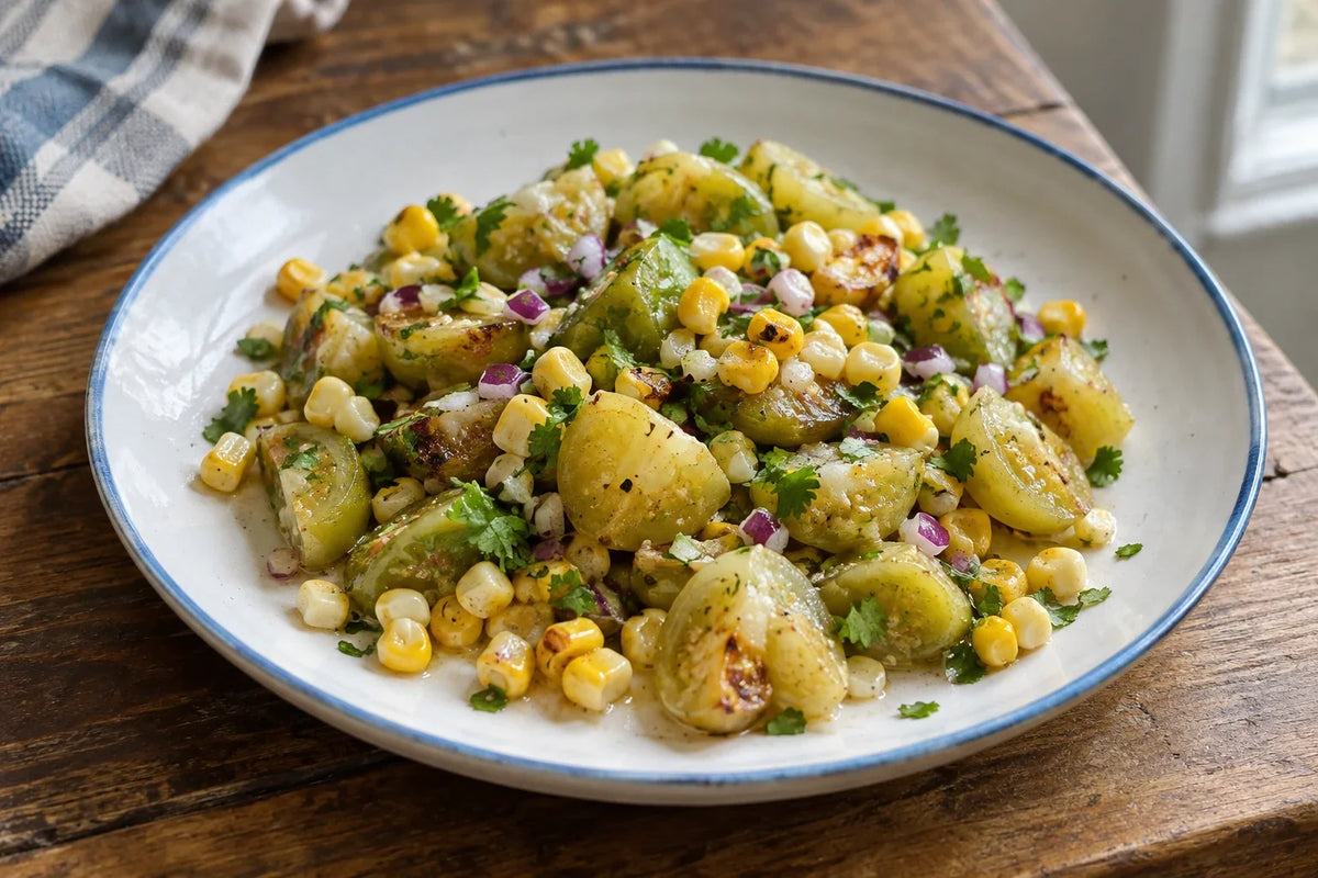 Queen of Malinalco Tomatillo and Corn Salad