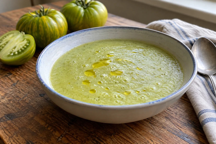 Green Zebra Tomato Gazpacho