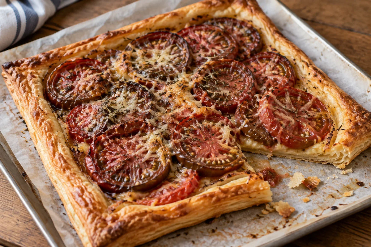 Tarte aux tomates Black Krim et à la moutarde