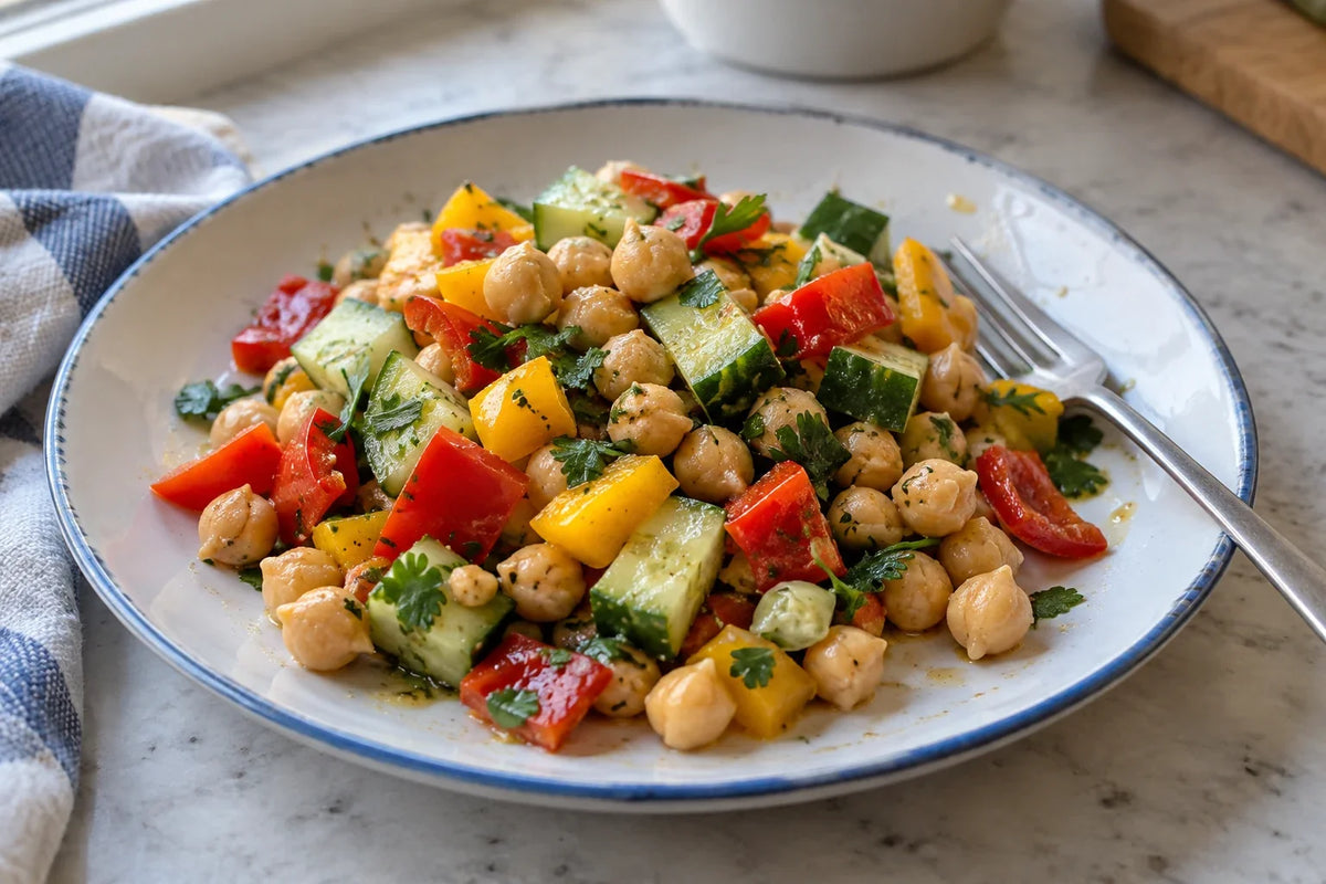 Blot Pepper and Chickpea Crunch Salad
