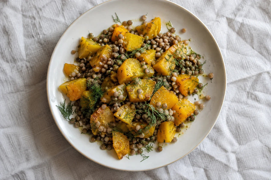 Golden Beet and Lentil Salad with Dill