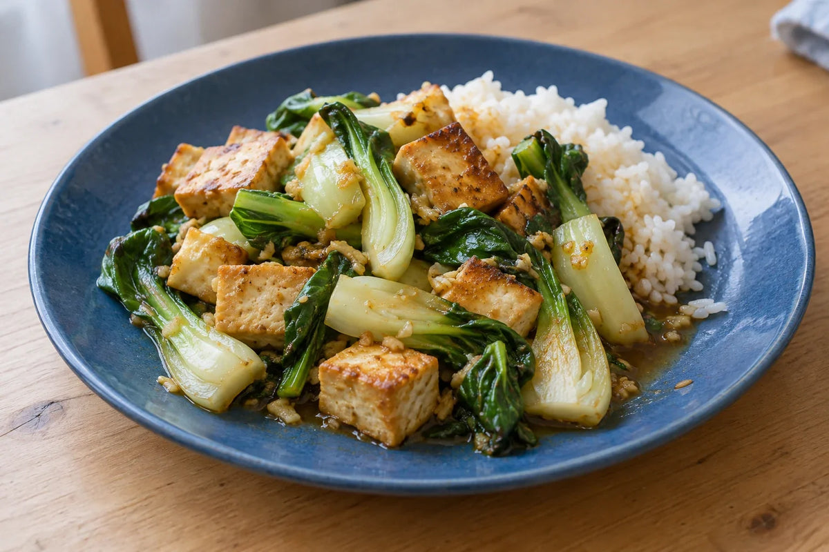 Bok Choy with Ginger-Sesame Tofu