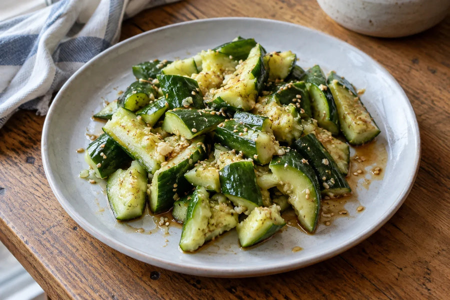Armenian Cucumber Smashed Salad