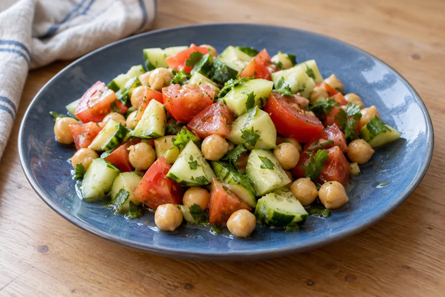 Lemon Cucumber Chickpea Chopped Salad