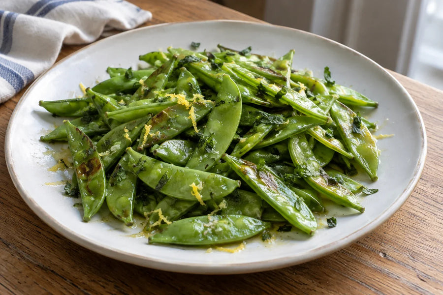 Snap Peas with Lemon and Mint