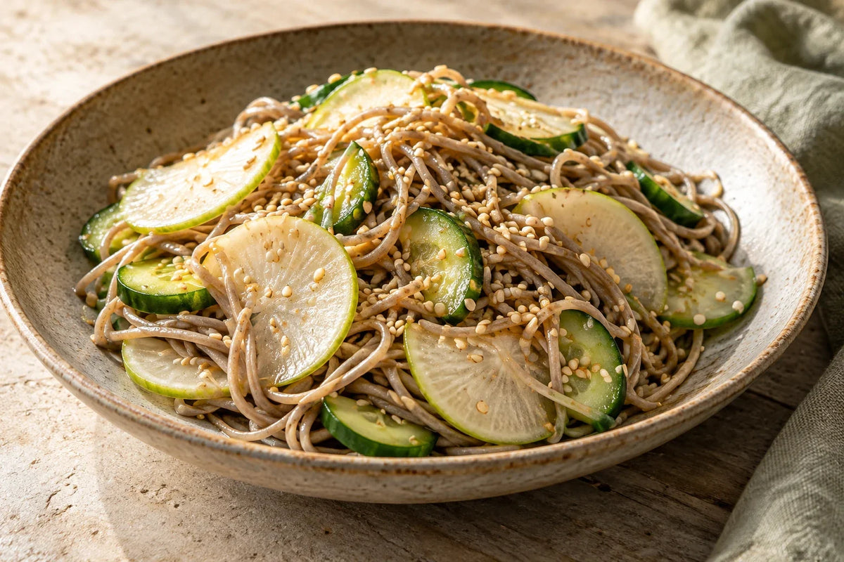 Wasabi Radish Soba with Sesame Dressing