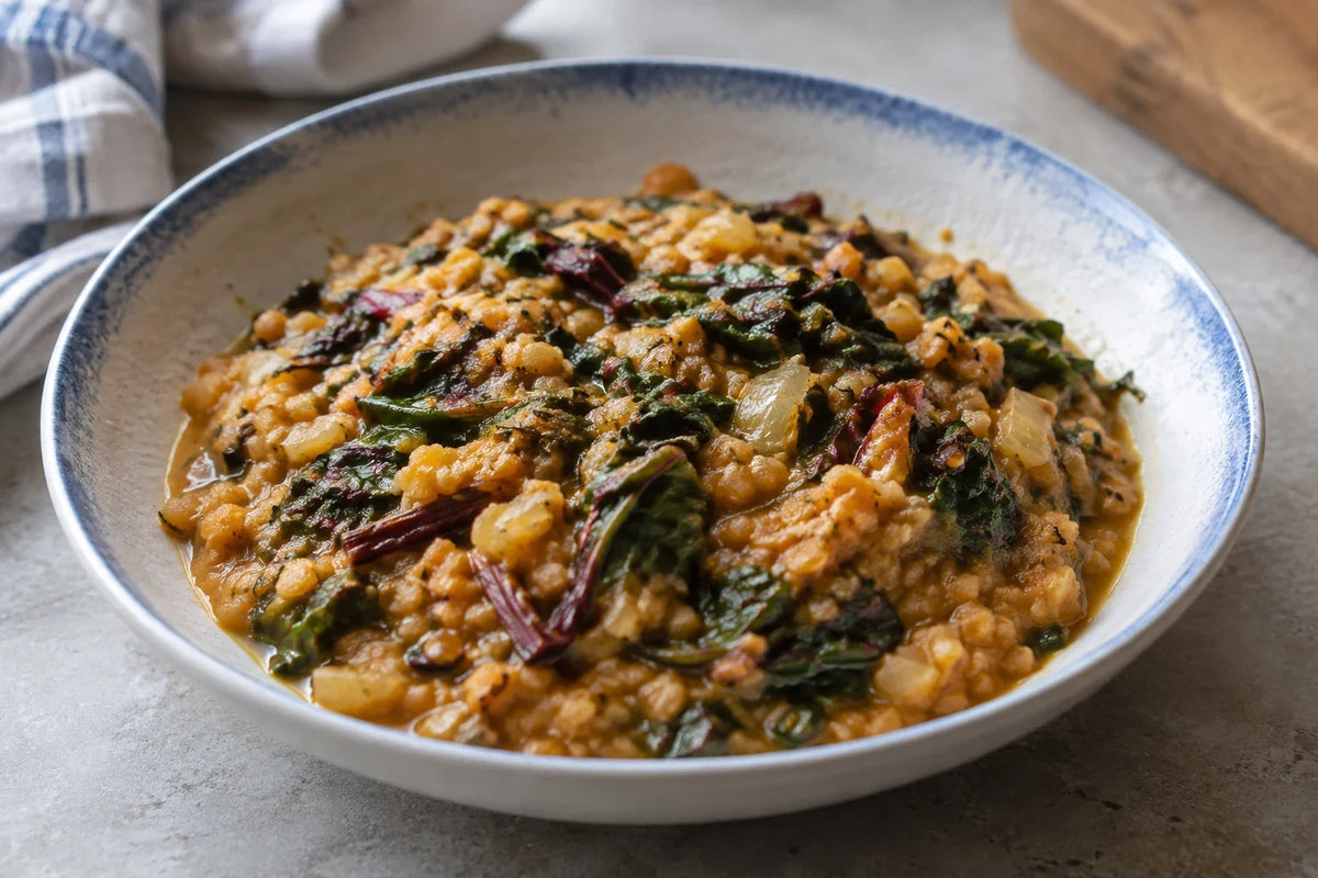 Red Amaranth and Lentil Dal