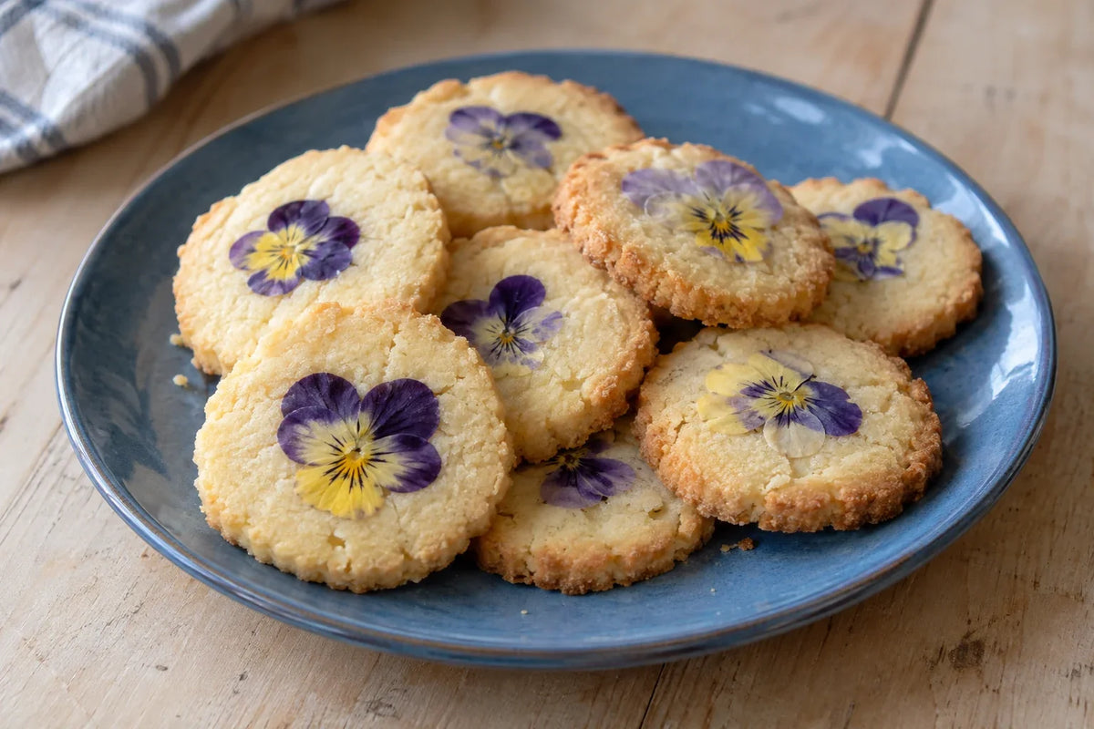 Sablés au citron et aux violas