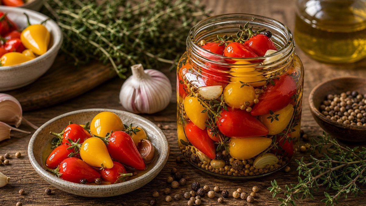 Pickled Sweet Drop Biquinho Peppers