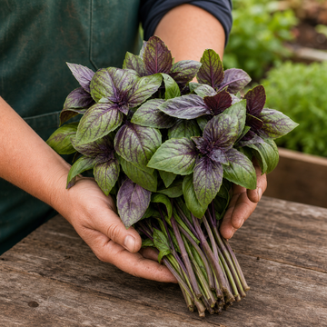 Bi-Colored Basil Seeds freshly harvested