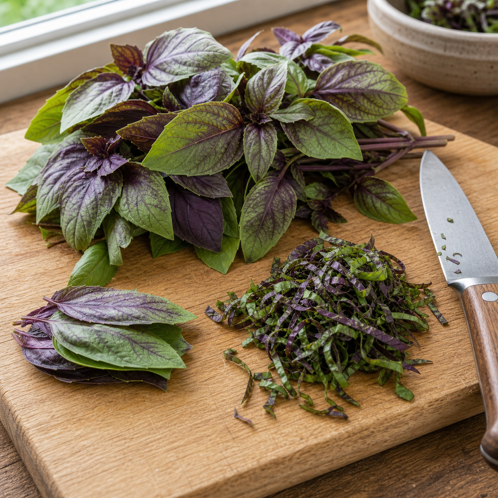 Bi-Colored Basil Seeds kitchen prep