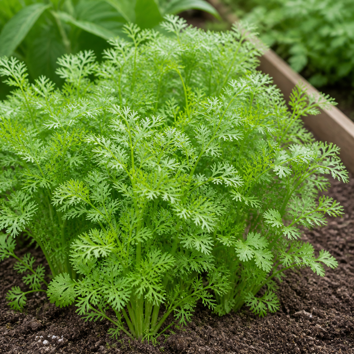Delfino Cilantro Seeds growing in the garden