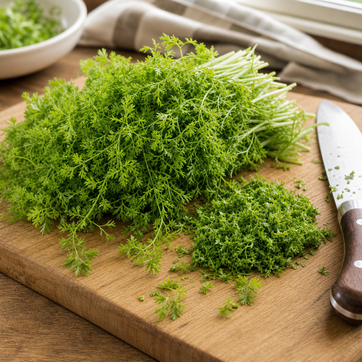 Delfino Cilantro Seeds kitchen prep
