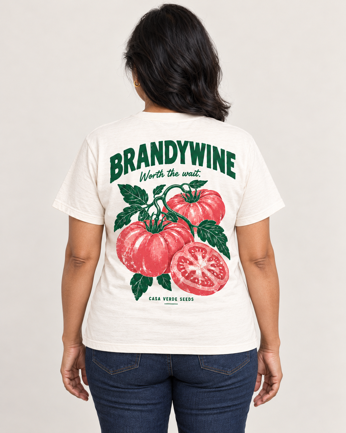 Brandywine T-Shirt — AI-generated matching back view. Illustrative garment preview, not a physical sample, exact fit or production proof.