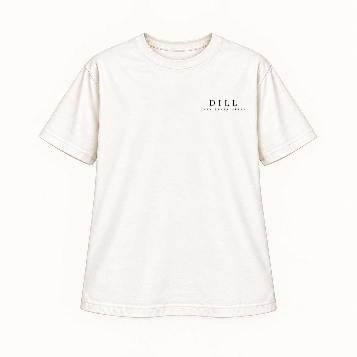 Dill T-Shirt — Individual shirt front view. Illustrative design preview; final fit and print placement may vary.