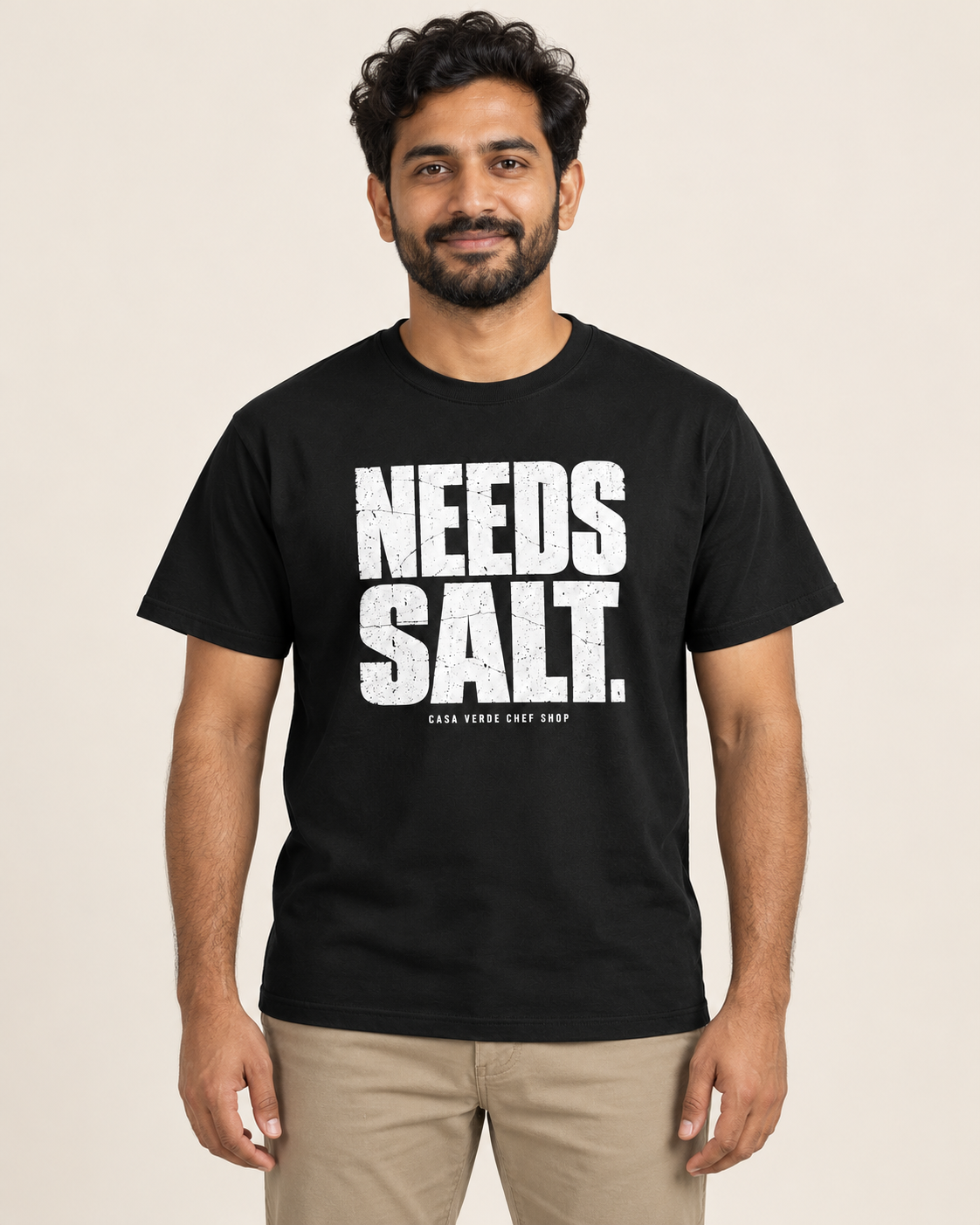 needs salt T-shirt — individual model. Illustrative design preview; final garment, fit and print placement may vary.