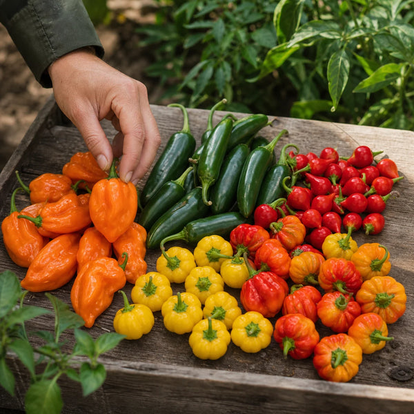 No-Heat Pepper Pack with Habanada Nadapeno Sweet Drop Biquinho Hungarian Cheese and Aji Cachucha peppers