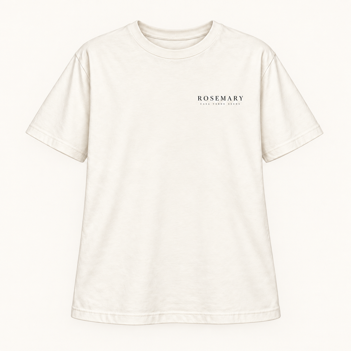 Rosemary T-Shirt — Individual shirt front view. Illustrative design preview; final fit and print placement may vary.