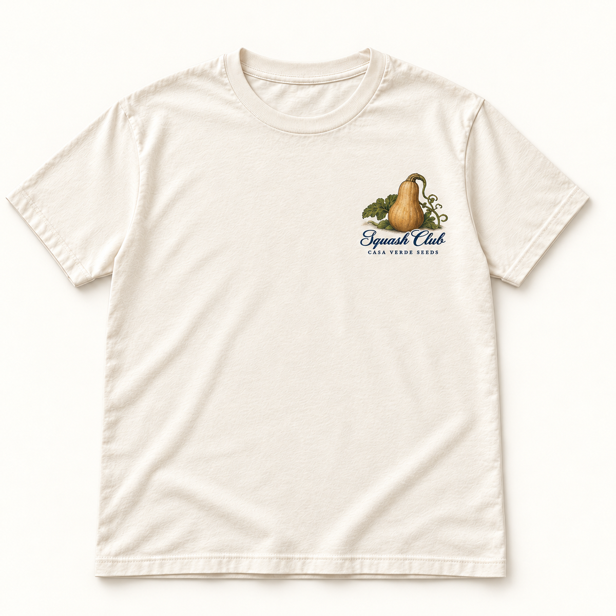 Squash Club T-Shirt — Individual shirt front view. Illustrative design preview; final fit and print placement may vary.