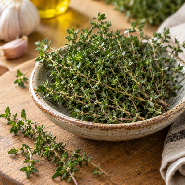 Fresh thyme sprigs for culinary use